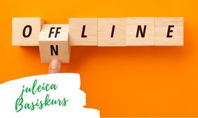 Banner mit online offline Text